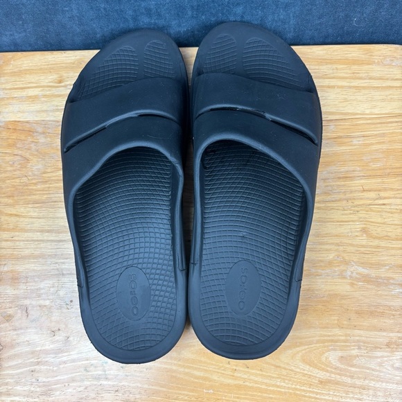 EUC OOFOS Men's Ooahh Black Slide Sandals Sz EU 46 (see pics for sizing) - Picture 8 of 12